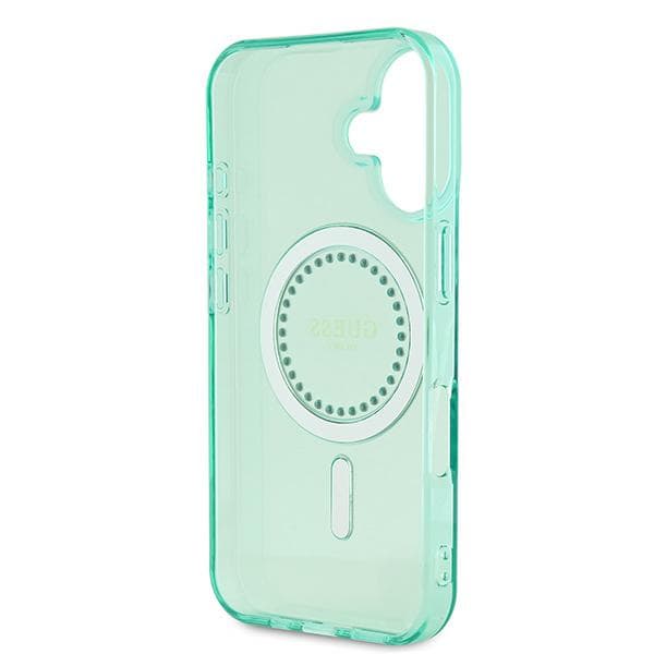 Guess IML Rhinestones MagSafe-etui til iPhone 16 Plus, Grøn