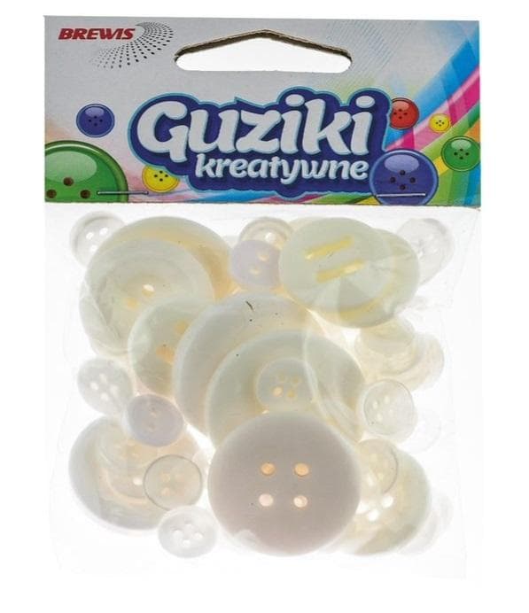 Kreative knapper hvide 40g