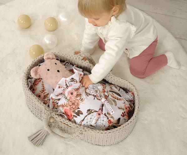 Moses Basket BOHO Bomullsdockbärare - Ljusbeige