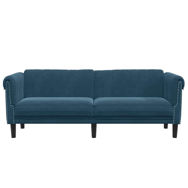 vidaXL 3-sits soffa blå sammetsklädsel