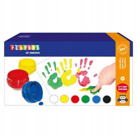 Fingerfärger för barn 6 färger × 50ml 3+ (utgått)