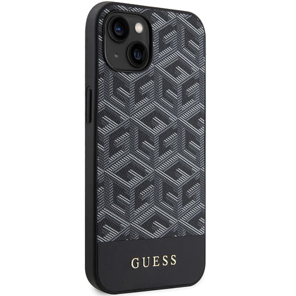 Guess GCube Stripes MagSafe-etui til iPhone 15, sort