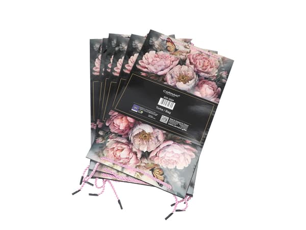 Set med 6 dekorativa väskor - Blommor (CARMANI)