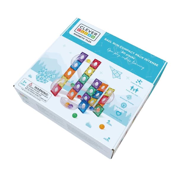 Cleverclixx - Ball Run Compact Pack Intense Magnetic Bricks - 60 kpl.