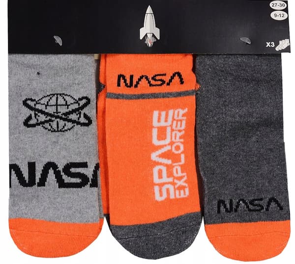 NASA fodstrømper til drenge 3-pak 27/30