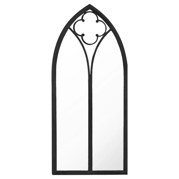 vidaXL indendørs spejl, sort, 100x45 cm, jern