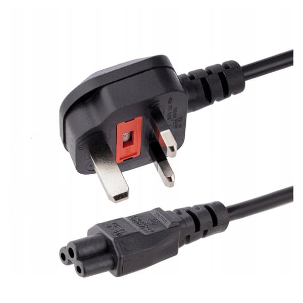 Cloverleaf C5 UK BS 1363 til IEC C5 LogiLink 1,8 m strømkabel til bærbar computer