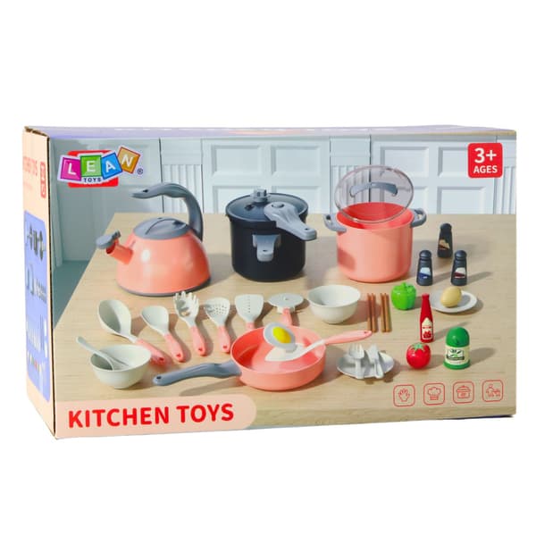 Köksset Kastruller Matlagningstillbehör Mat Rosa 32 delar.