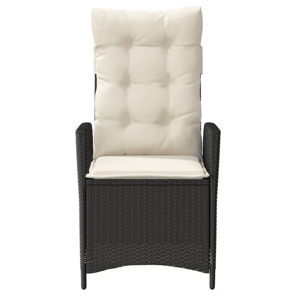 vidaXL havestol med hynder, sort polyrattan