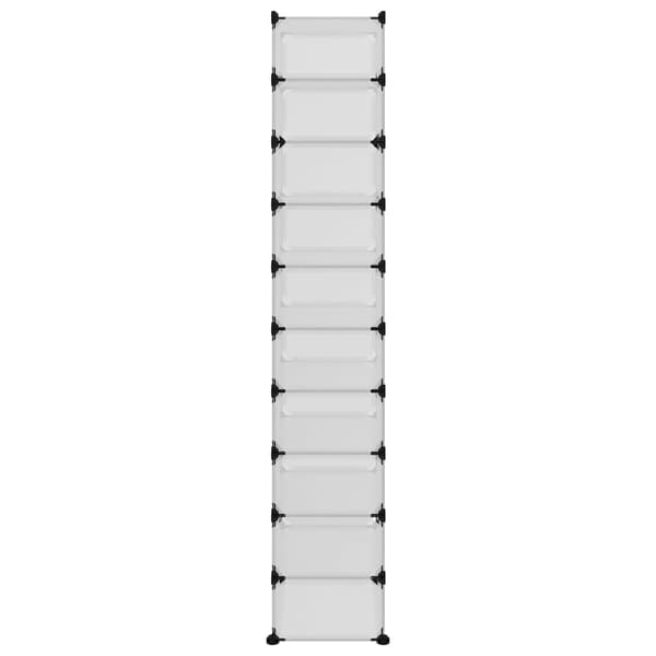 vidaXL Kenkäteline läpinäkyvä 44x32x174 cm PP
