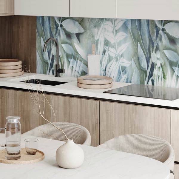 Selvklæbende trykt vinylpanel 100x50 cm akvarel plantemønstre