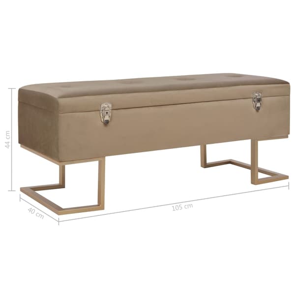 vidaXL Förvaringsbänk 105 cm beige sammet