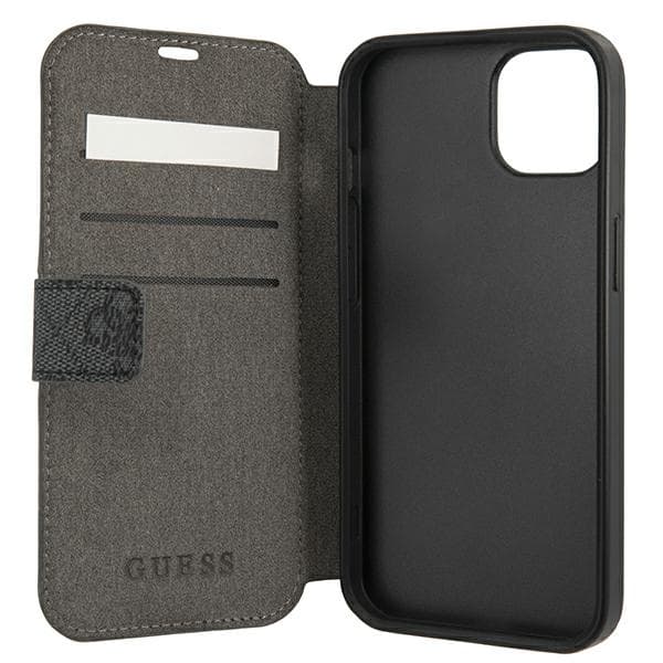 Guess book 4G Stripe flipfodral till iPhone 13 mini, grå/grå