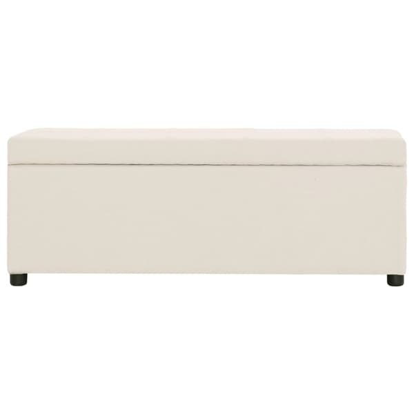 vidaXL Förvaringsbänk 116 cm krämfärgad polyester