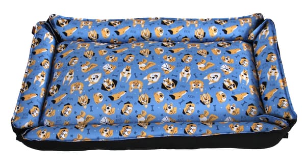 Basisseng - Blå Hunde XL 85x55 cm