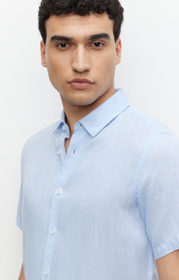 Slim fit hørskjorte M