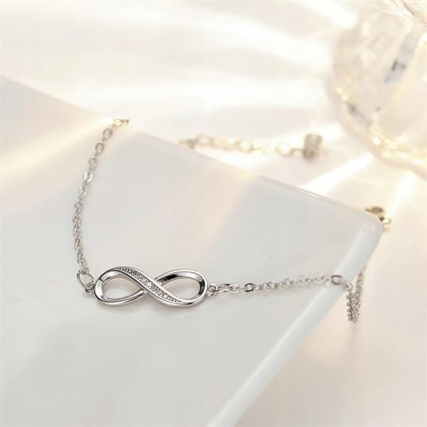 Silverarmband Kedjor Kristaller Infinity Hänge