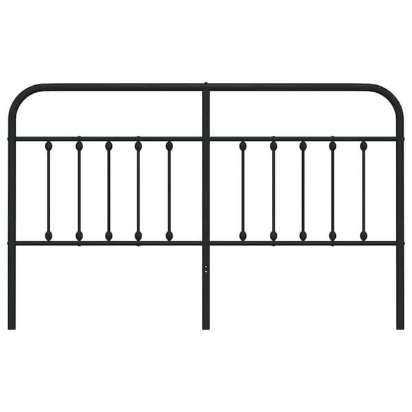 vidaXL metalsengegavl, sort, 180 cm