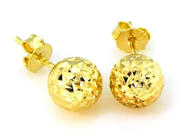 375 diamantøreringe i gult guld som gave