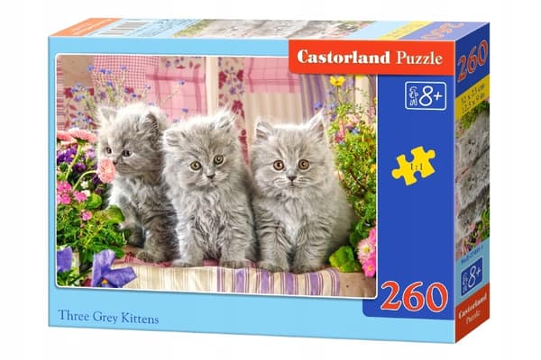 Pussel 260 bitar tre grå kattungar