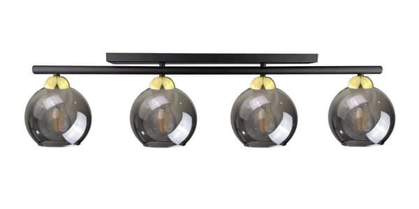 Loftlampe 4xE27 MINOR SORT/GULD