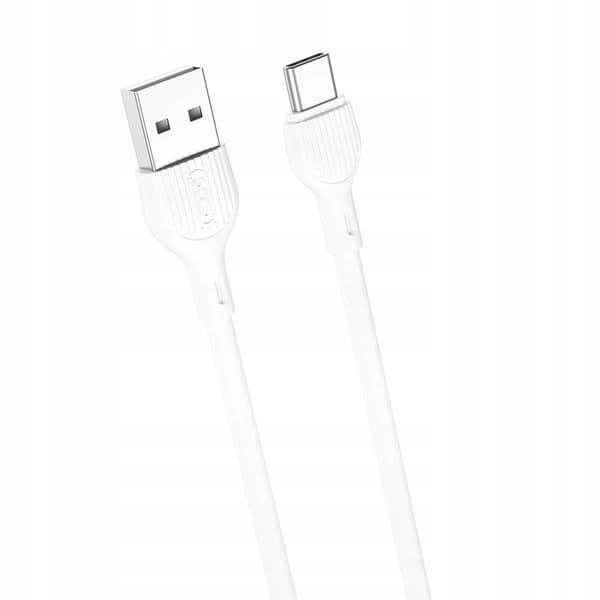 XO NB200 USB - USB-C -KAAPELI 2.0m 2.1A valkoinen