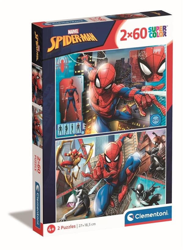 Puslespil 2x60 Super farve Spiderman