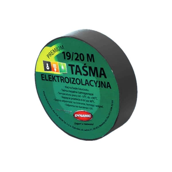 Sort selvslukkende elektrisk isoleringstape 6KV 19mm 20m dynamisk