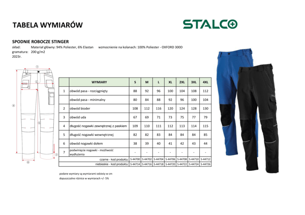 STALCO STINGER arbejdsbukser størrelse L grå S090101002