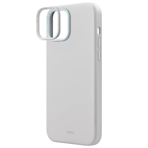 UNIQ Lino MagSafe -kotelo iPhone 15:lle, vaaleanharmaa