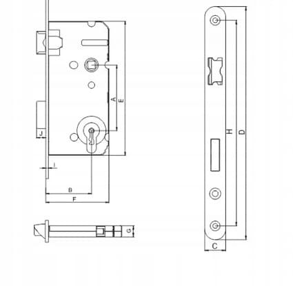 LOB YETI 72/55 lås för rak cylinder