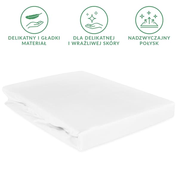 Bomullslakan 140x200 slät satin vit