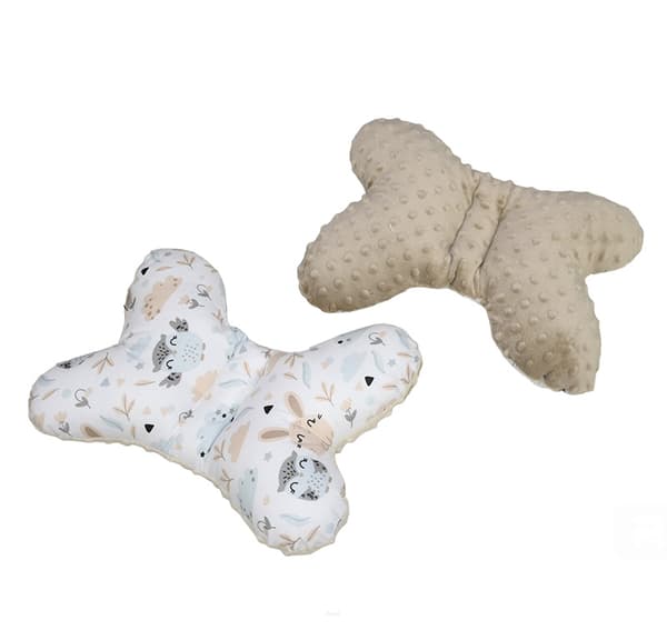 Minky stötdämpande fjärilskudde (brun + igelkottar)