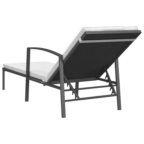 vidaXL liggestole med bord, sæt med 2, polyrattan, sort