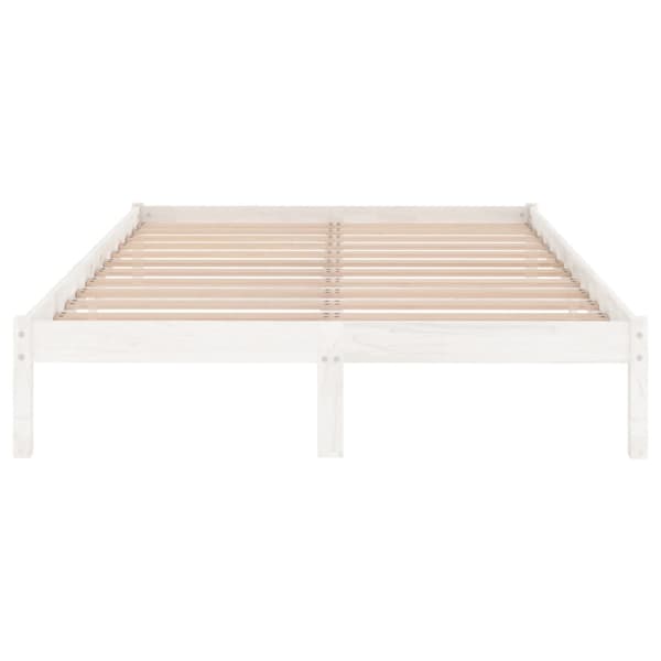 vidaXL Sängram vit massivt trä 180x200 cm