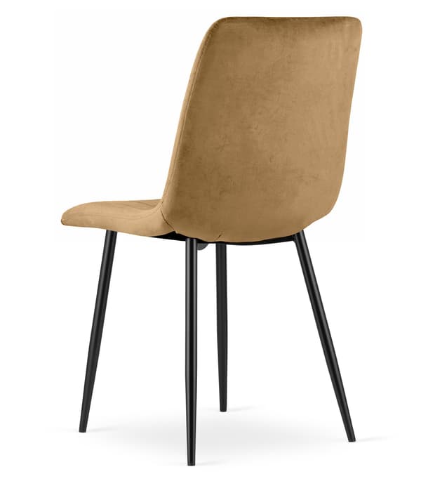 LAVA stol - brun fløjl / sorte ben x 4