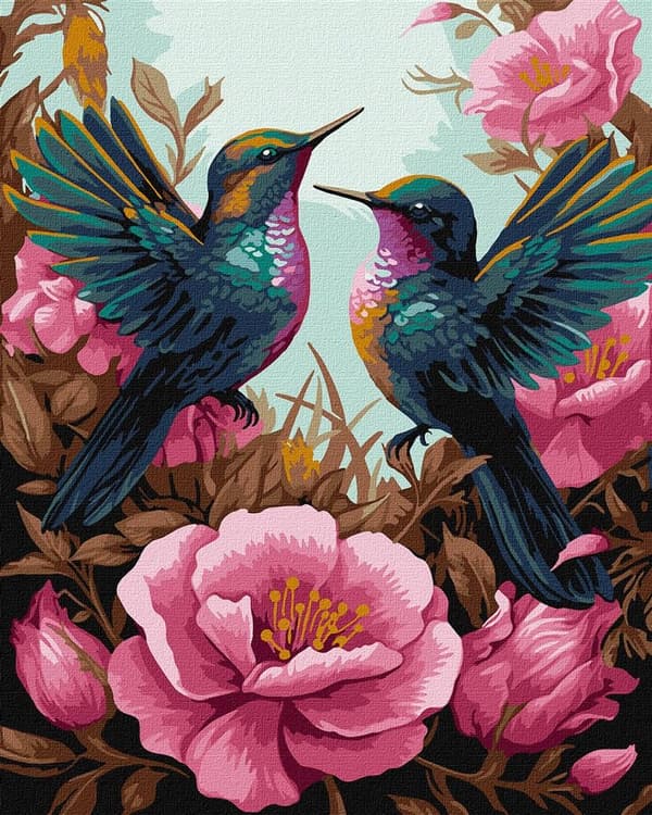 Maleri efter tal - Elegant kolibri 40x50cm