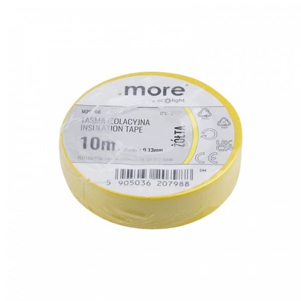 Slitstark isoleringstejp 15mm x 0,13mm GUL Resistent 10m 1 st.