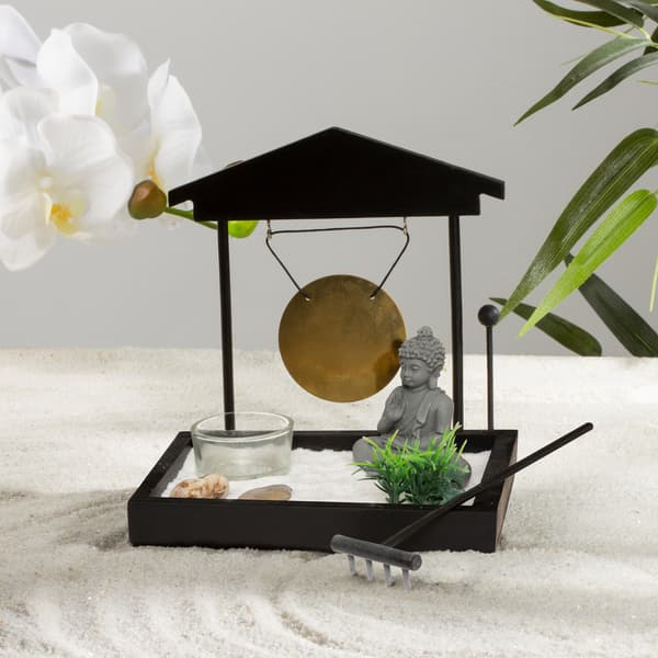 Zenhave med Buddha-figur 12x15 cm