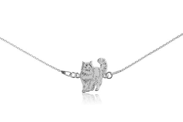 Silverfärgad ragdoll kattarmband på kedja