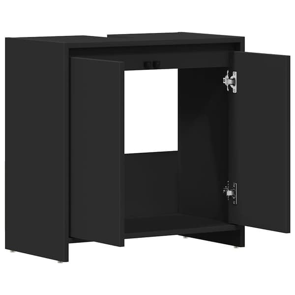 vidaXL badeværelsesskab sort 60x33x61 cm spånplade