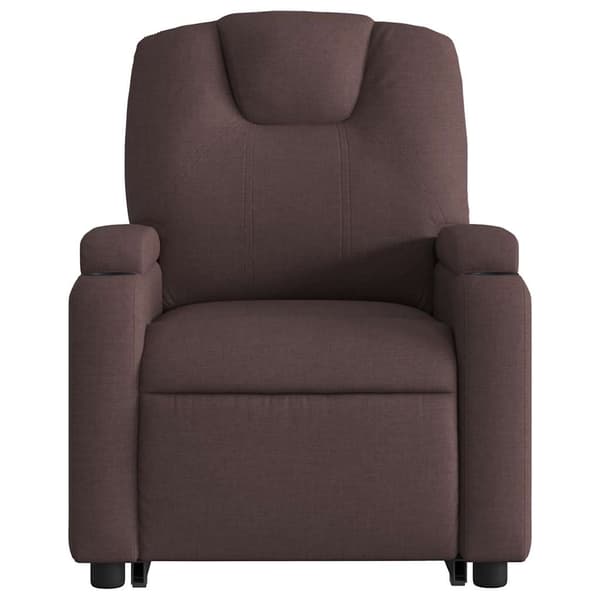 vidaXL Lyftbar massagefåtölj mörkbrunt tyg