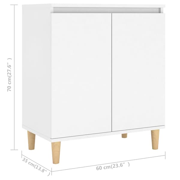 vidaXL Skåp med träben vit 60x35x70 cm