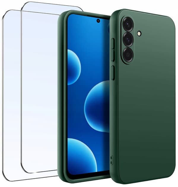 Samsung A36 5G Cover Sæt | Mat Grøn Silikone Slim + 2 GLAS