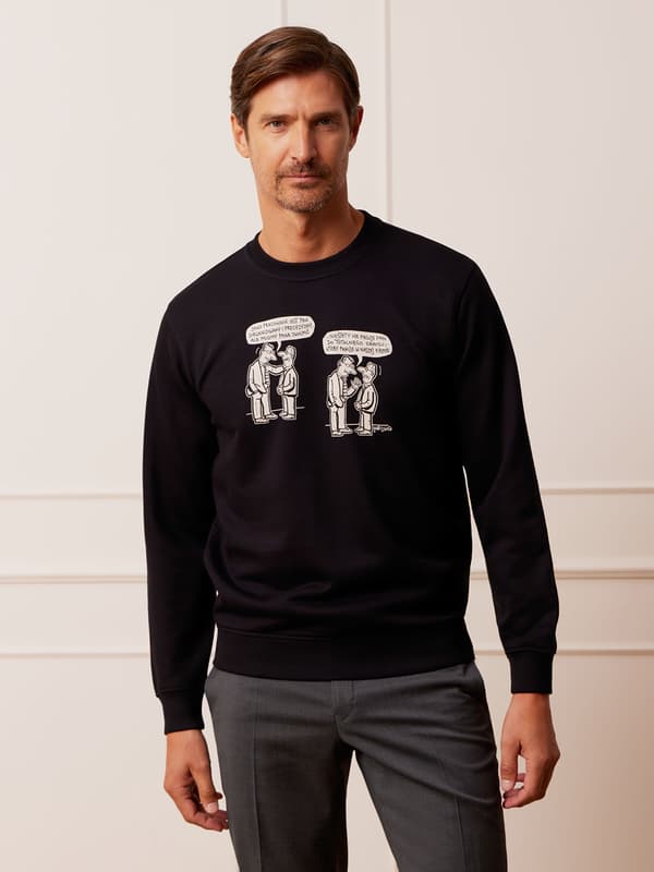 SORT MÆLKESWEATSHIRT L