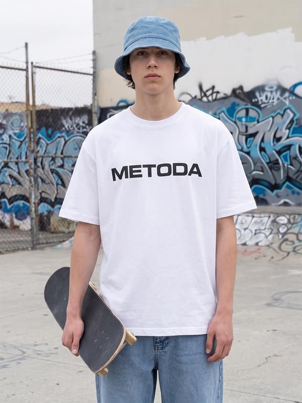 Method Sport Name Vit Oversized Kortärmad T-shirt XL