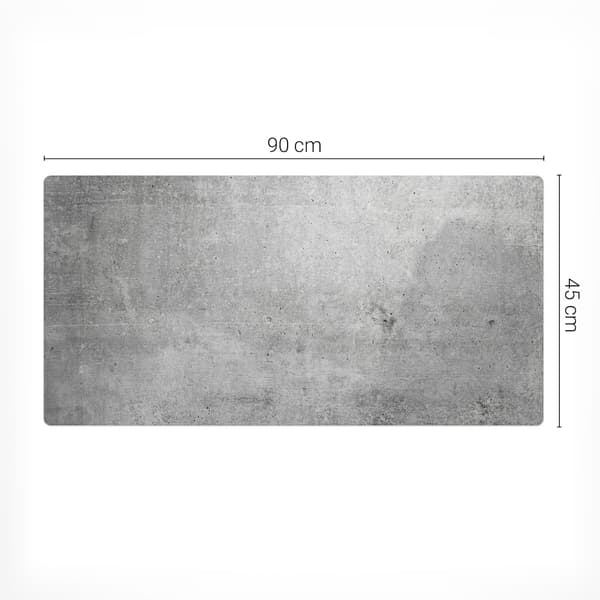 Skrivebordsmåtte i vinyl med betongtryk 90x45 cm