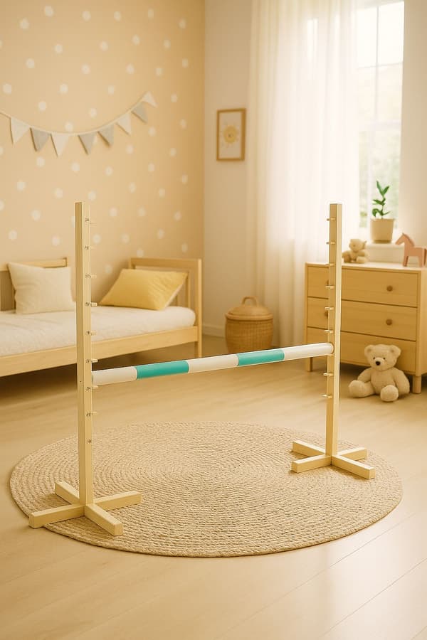 Hoppstängsel för hobbyhäst 120 cm, Mintgrå balk