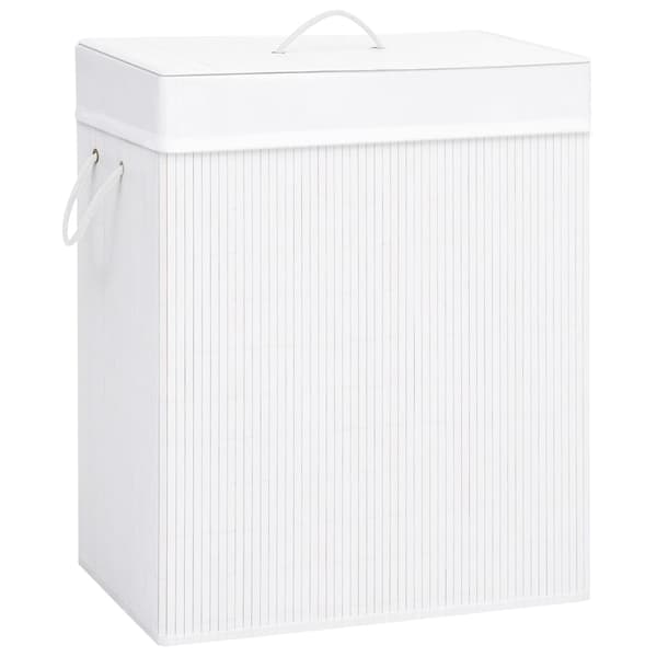 vidaXL Tvättkorg i bambu vit 83 l