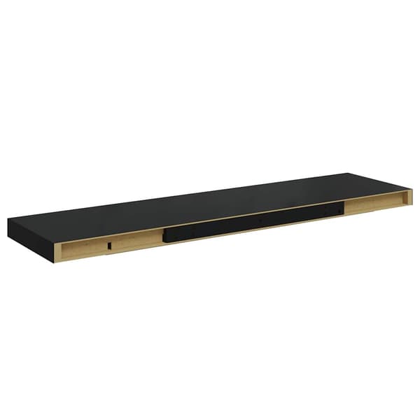 vidaXL væghylder, 2 stk., sorte, 90x23,5x3,8 cm, MDF